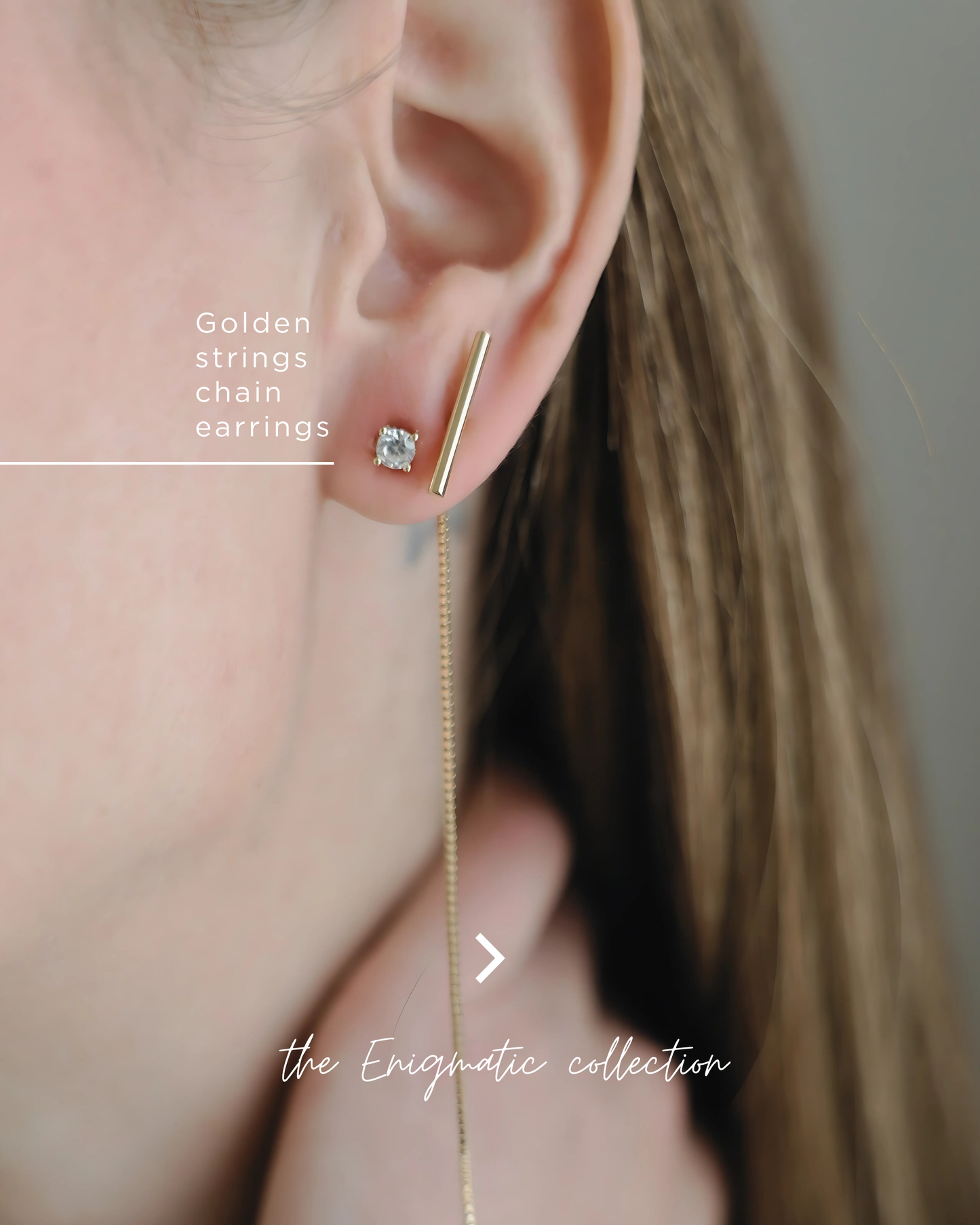 Solid Gold Threader Earring – Minimalist Elegance