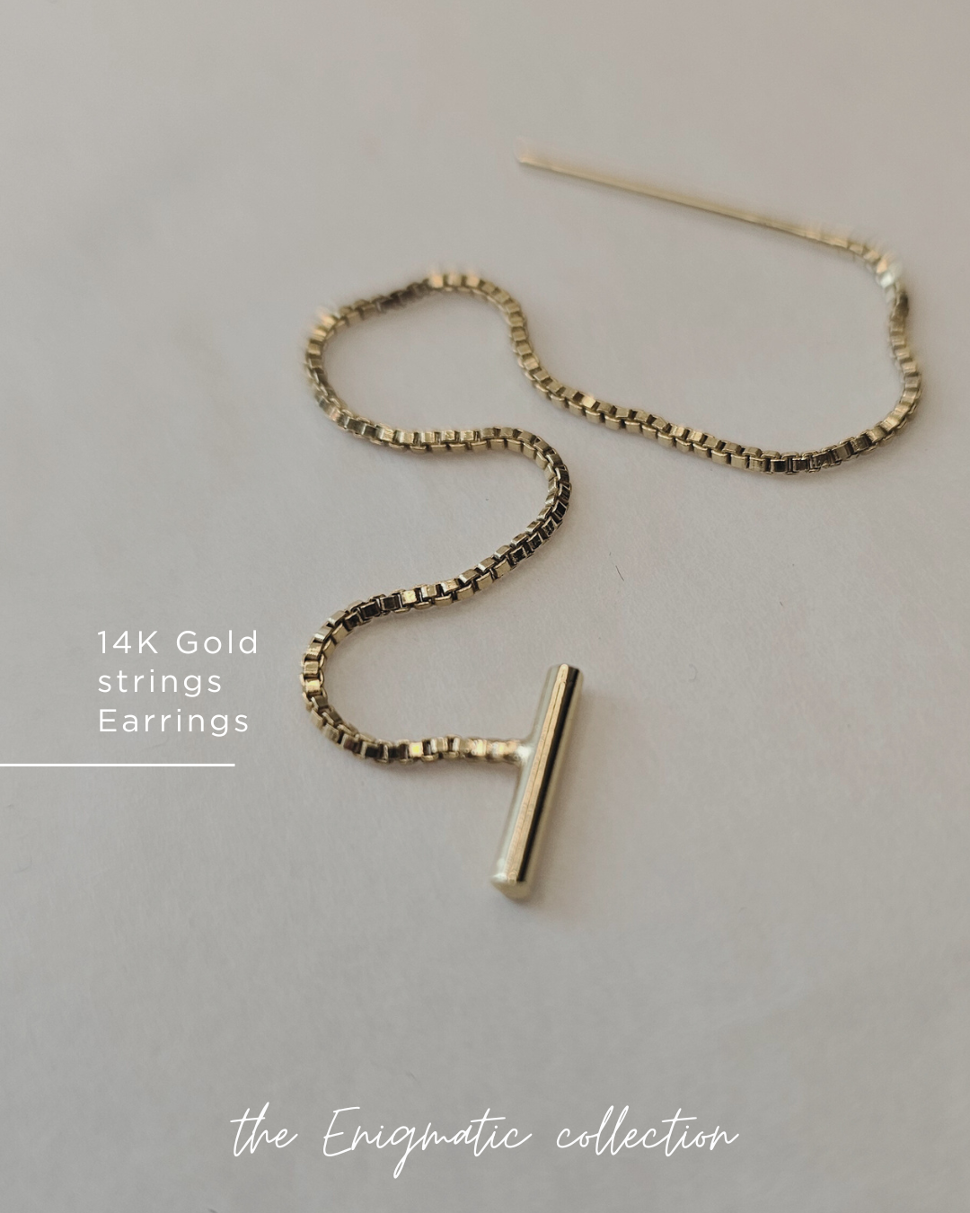 Solid Gold Threader Earring – Minimalist Elegance