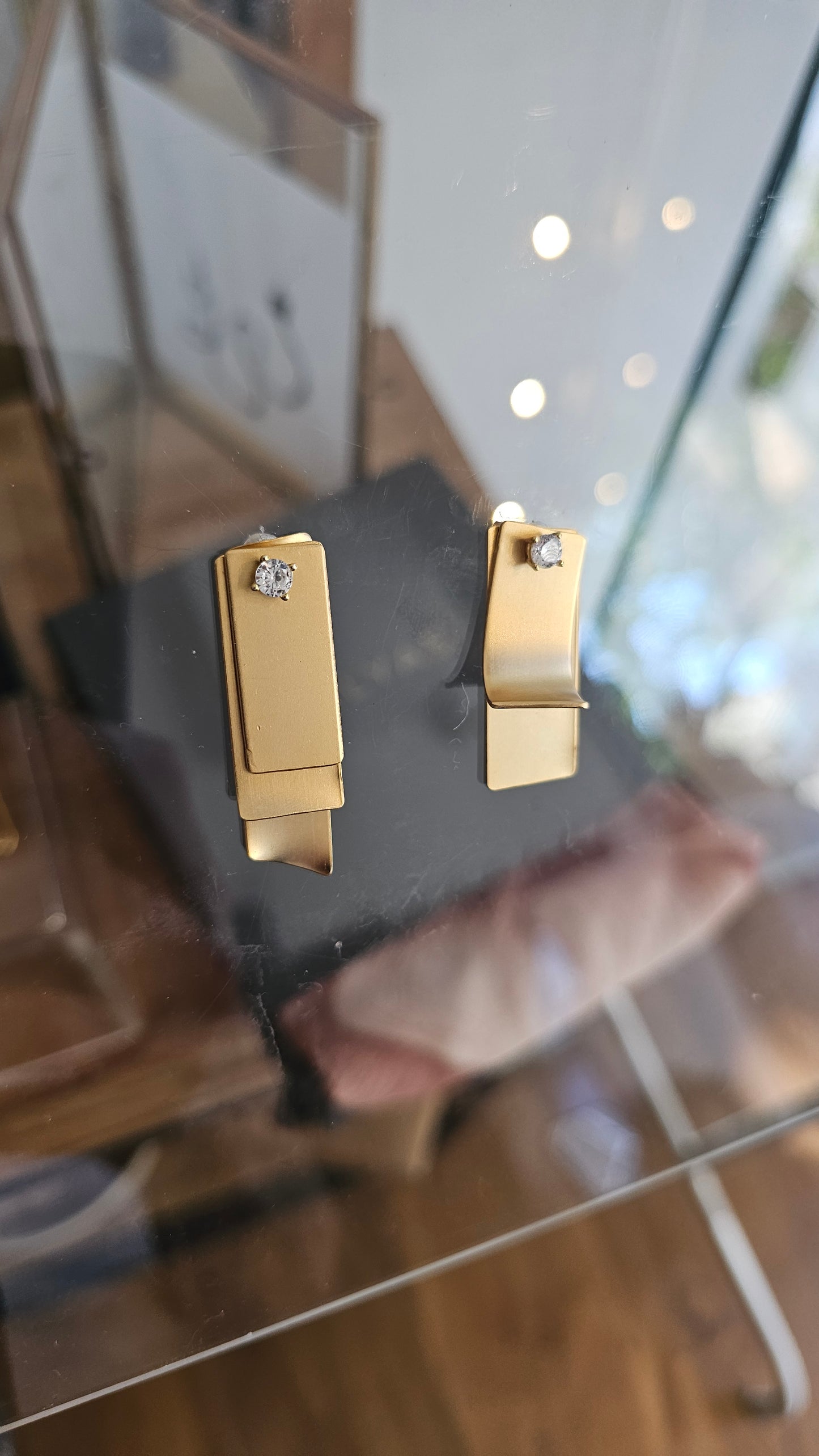Layered gold earrings