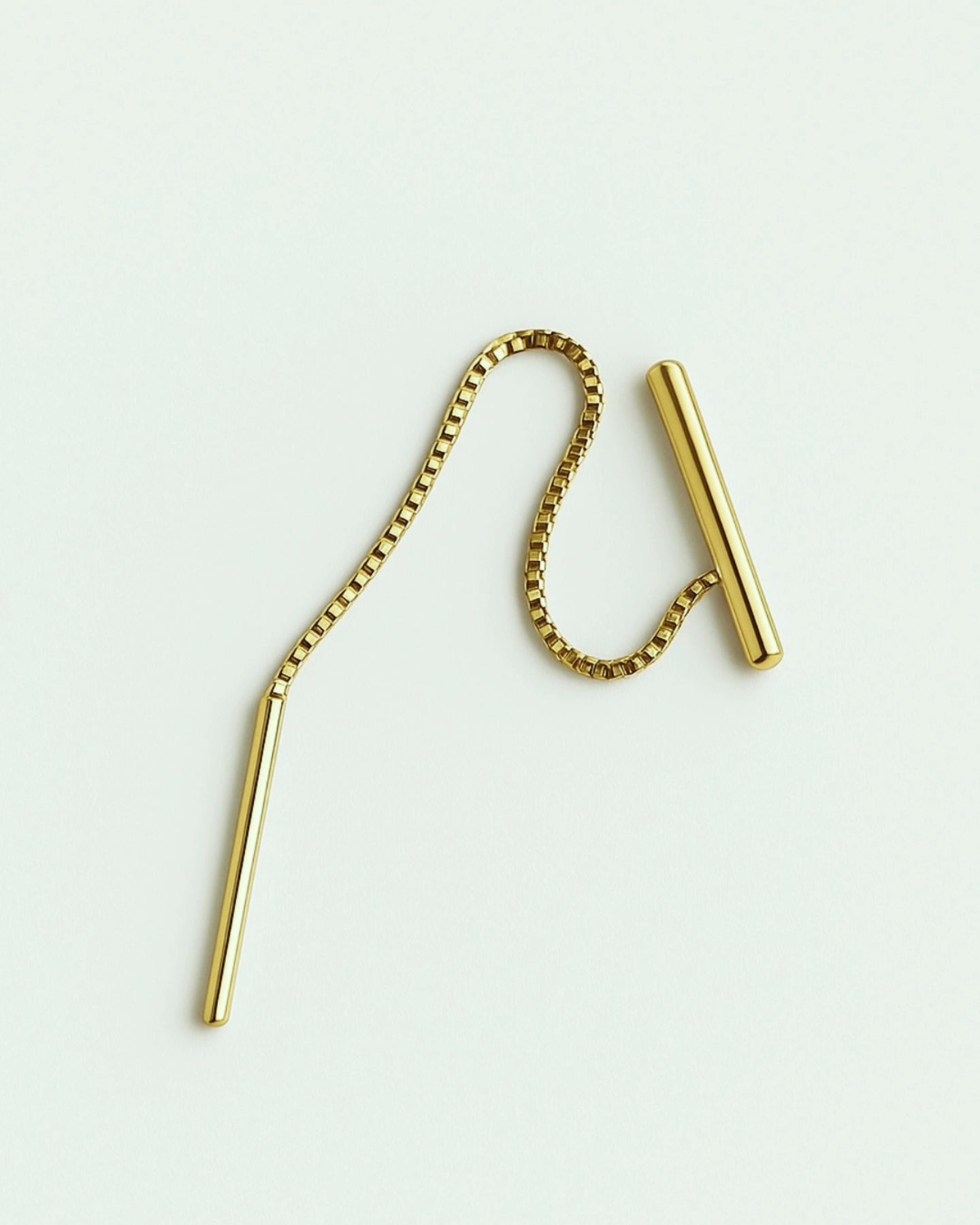 Solid Gold Threader Earring – Minimalist Elegance