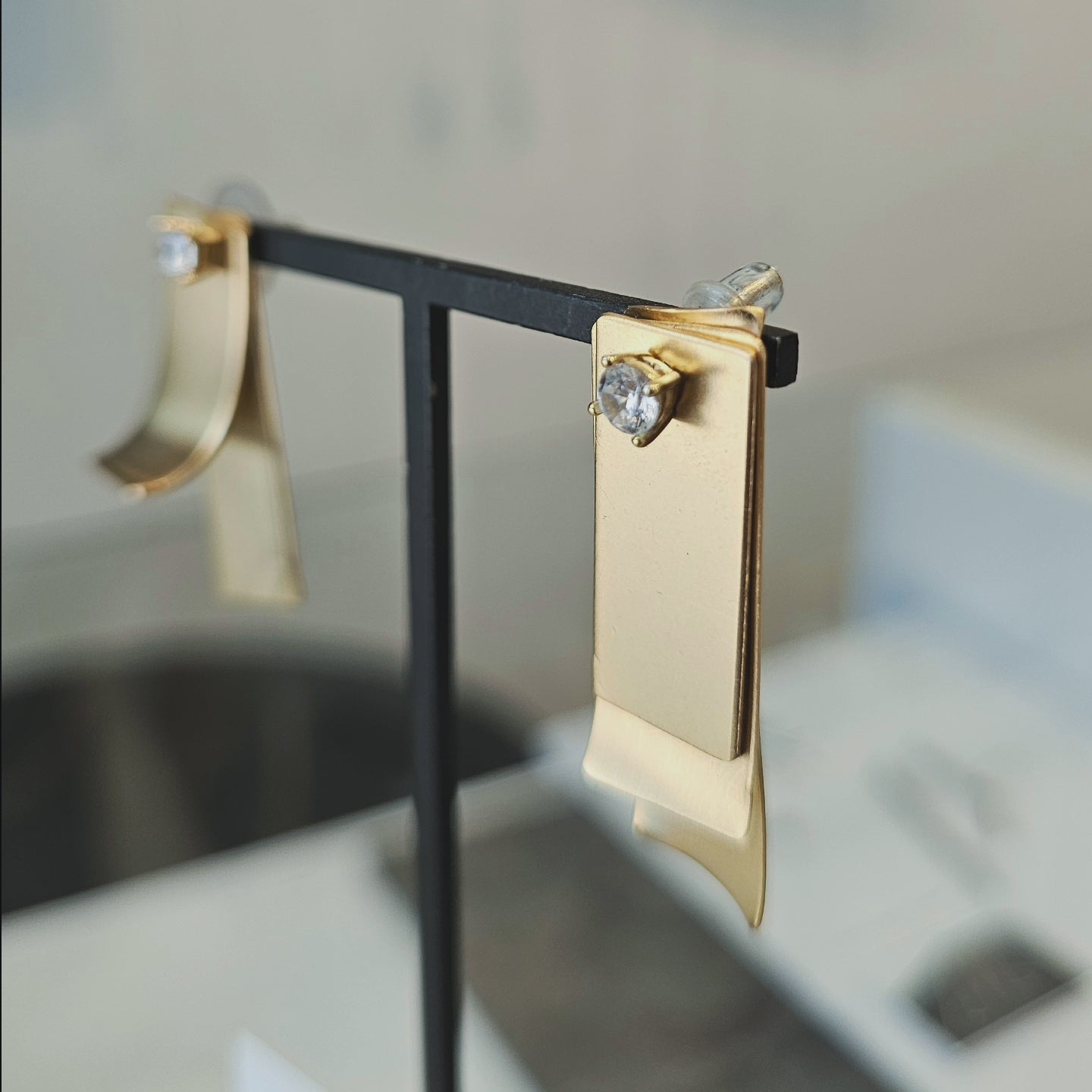 Layered gold earrings