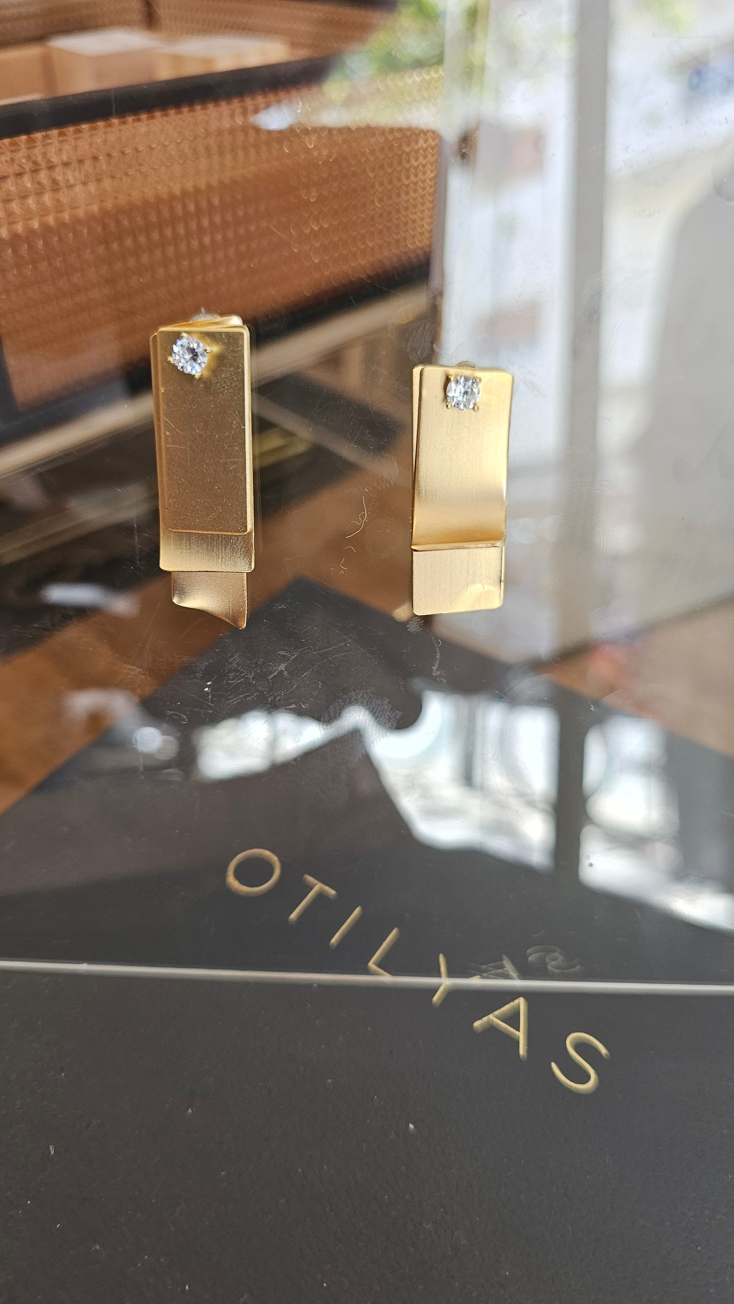 Layered gold earrings