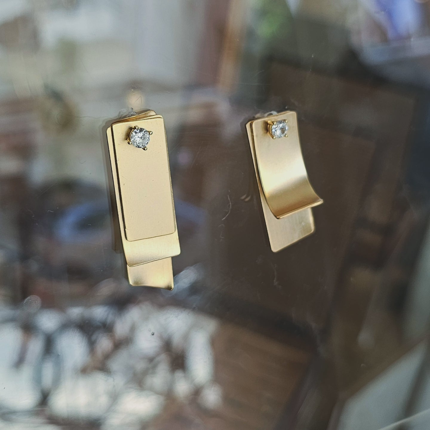 Layered gold earrings