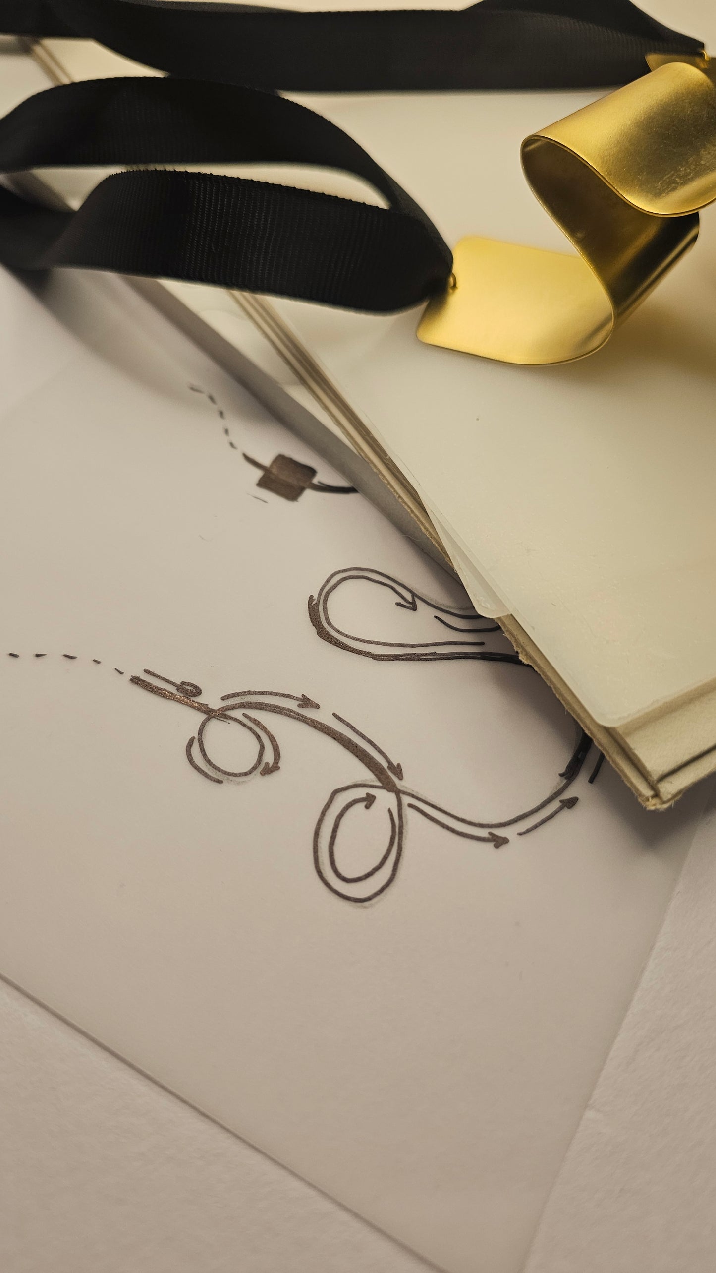 Sculptural Gold-Plated Ribbon Necklace – Bold & Artistic - made by order