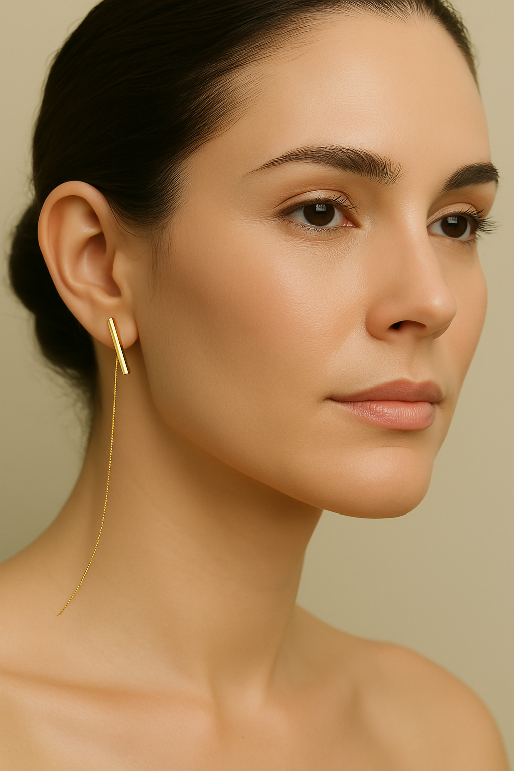 Solid Gold Threader Earring – Minimalist Elegance