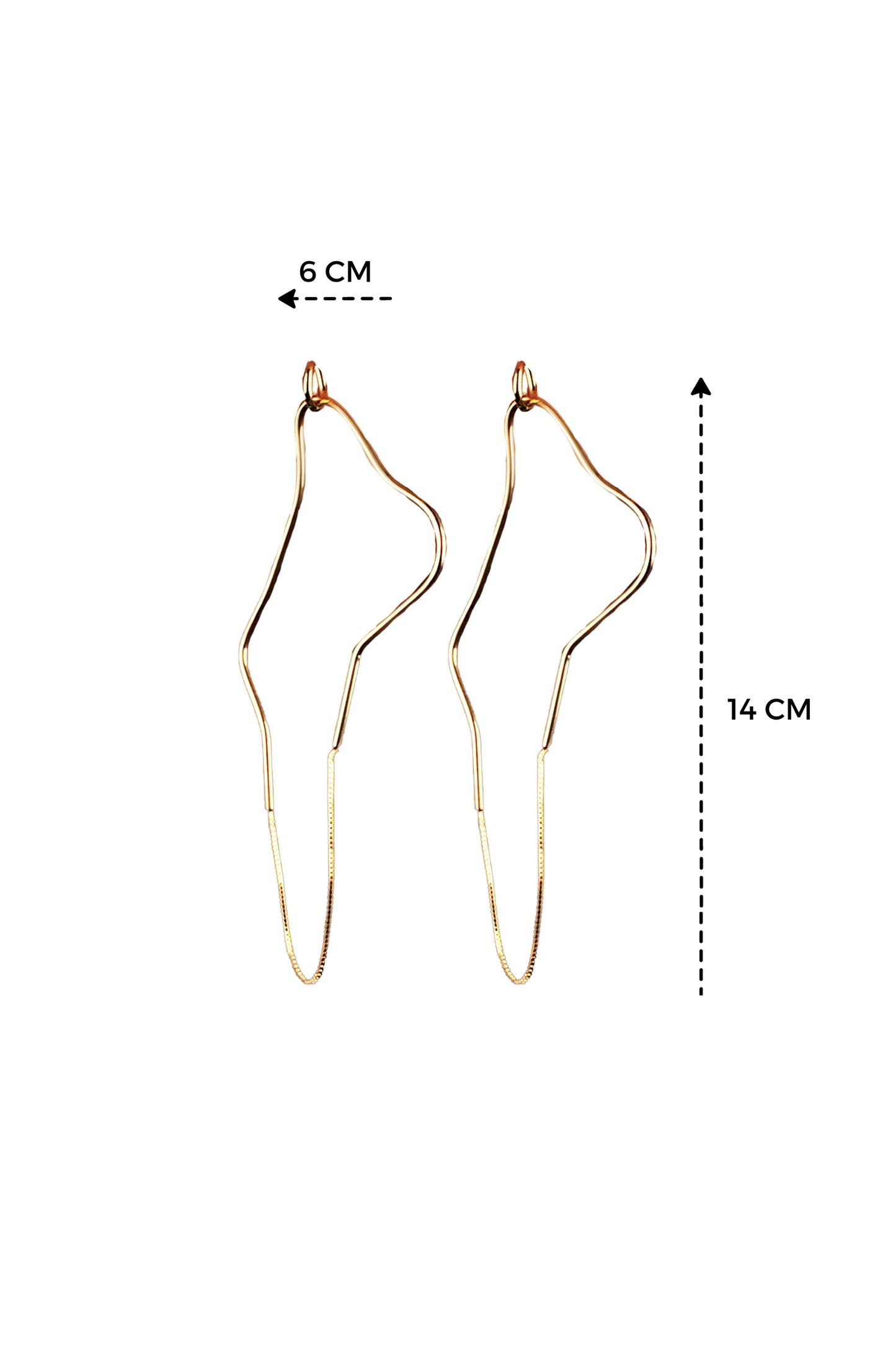 a diagram of a pair of earrings with measurements