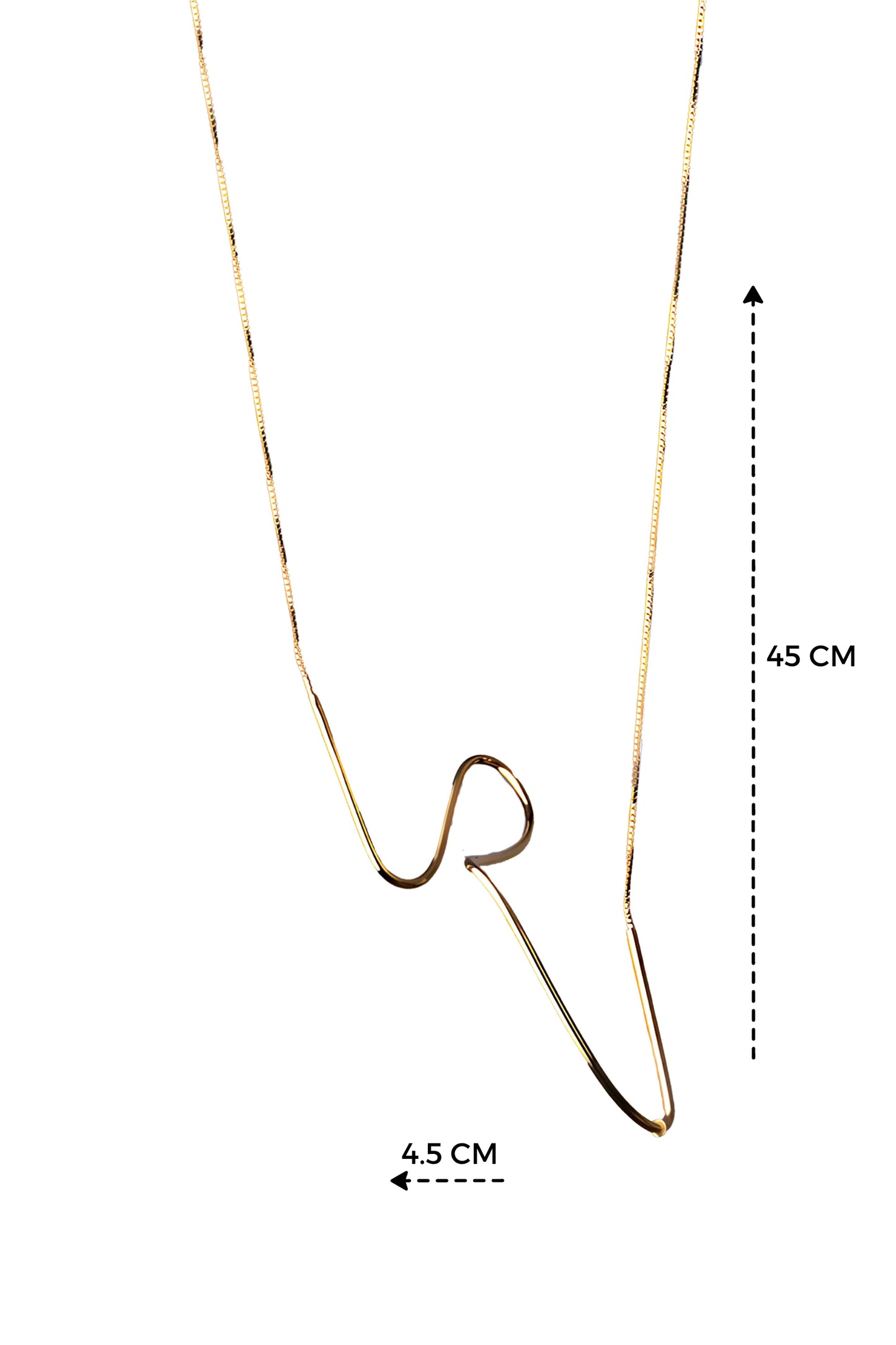 a diagram of a necklace with measurements