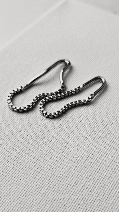 Silver plated Chain Wire Earrings