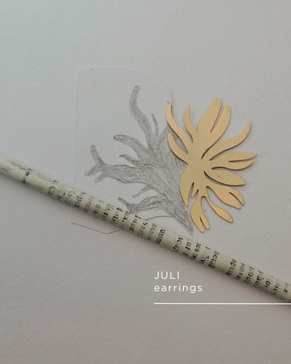 Gold Leaf Statement Earrings – Juli Design