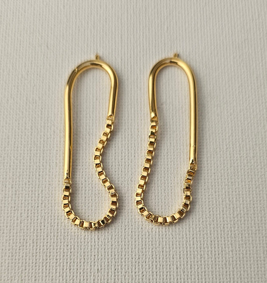 golden Chain Wire Earrings