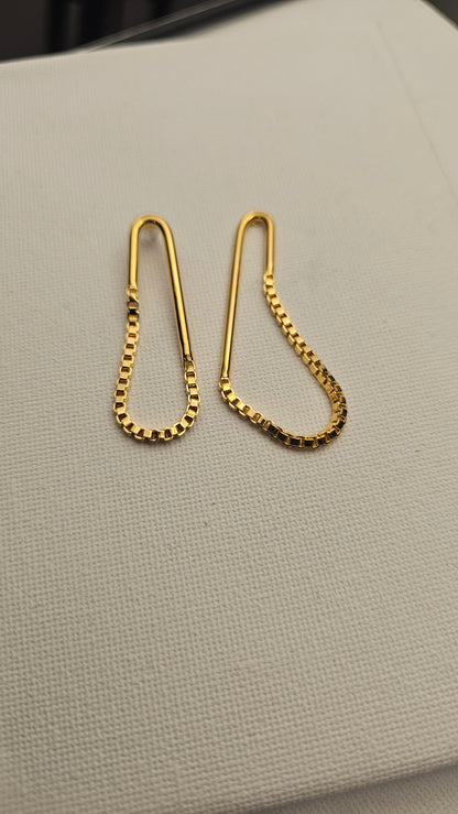 golden Chain Wire Earrings