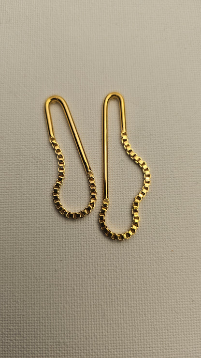 golden Chain Wire Earrings