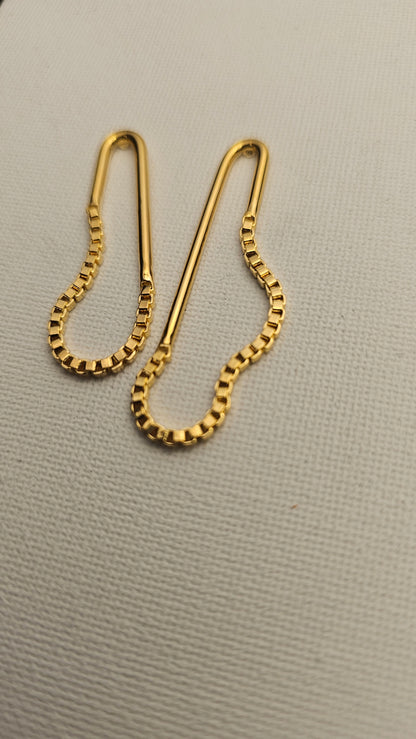 golden Chain Wire Earrings