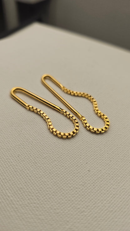 golden Chain Wire Earrings