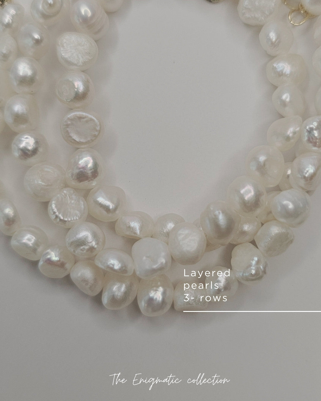 3 layers Classic Short Pearl Necklace