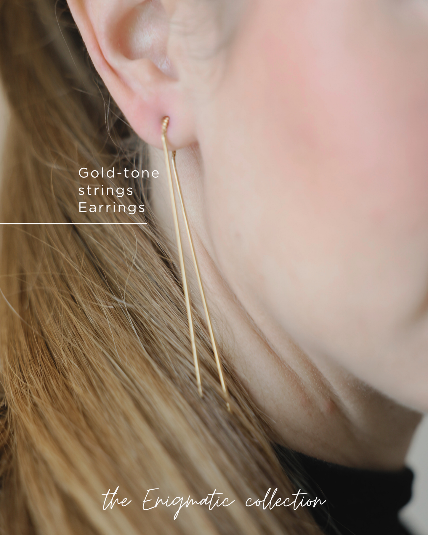 Gold string Chain Wire earrings