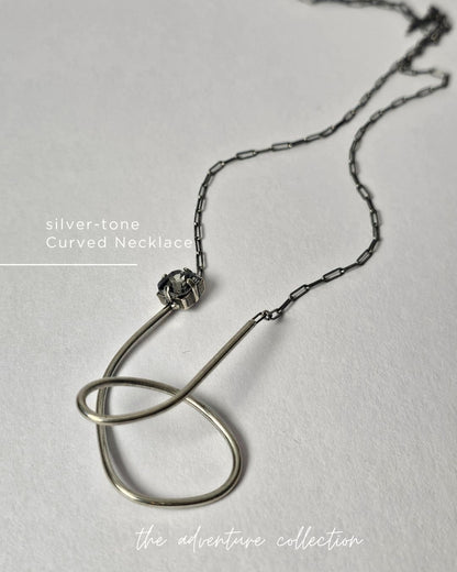 silver-tone Curved Necklace