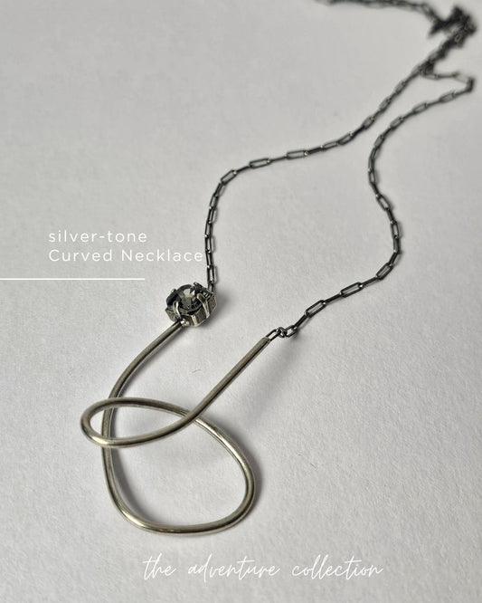 silver-tone Curved Necklace