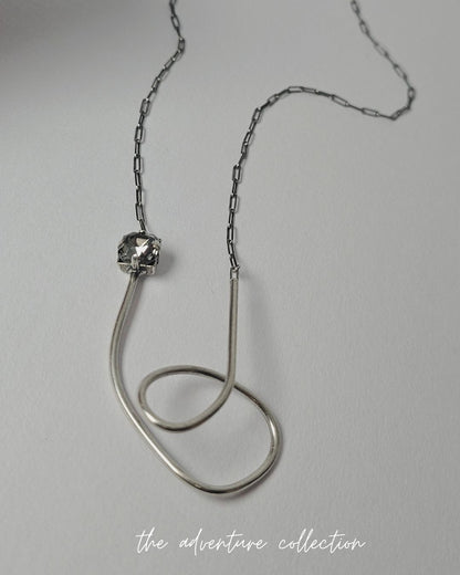 silver-tone Curved Necklace