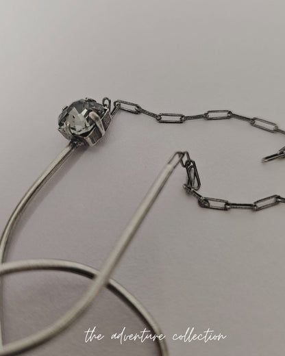 silver-tone Curved Necklace