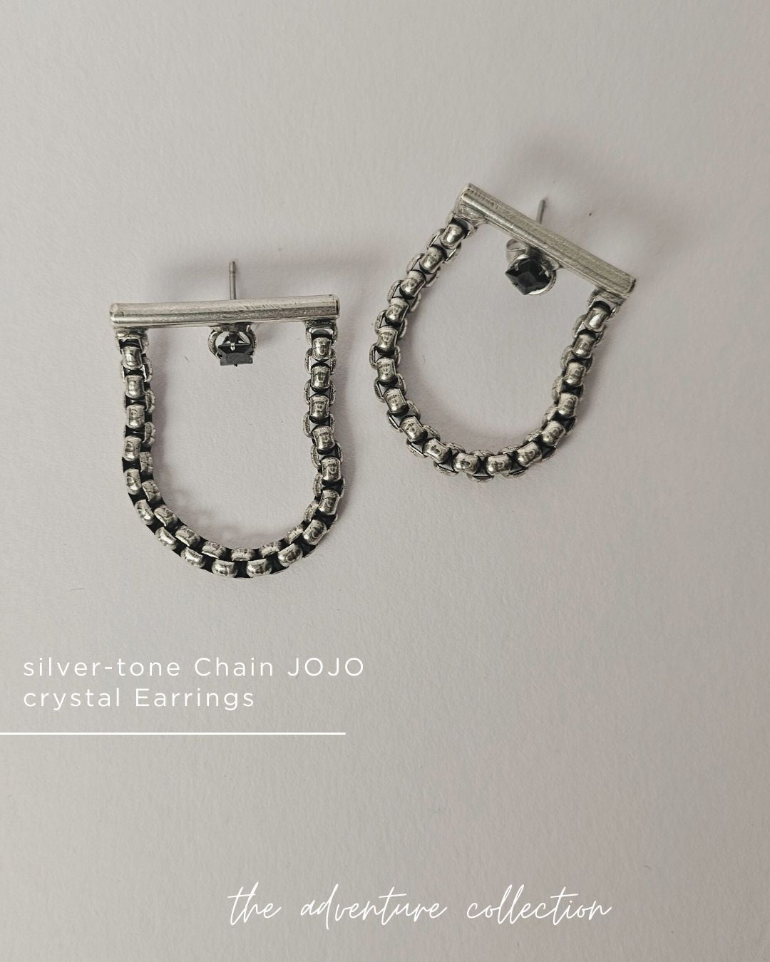 silver-tone Chain JOJO crystal Earrings