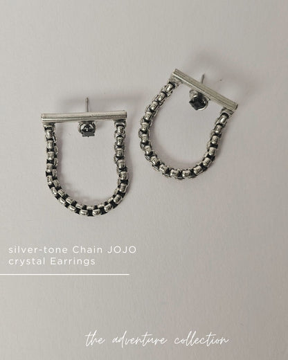 silver-tone Chain JOJO crystal Earrings