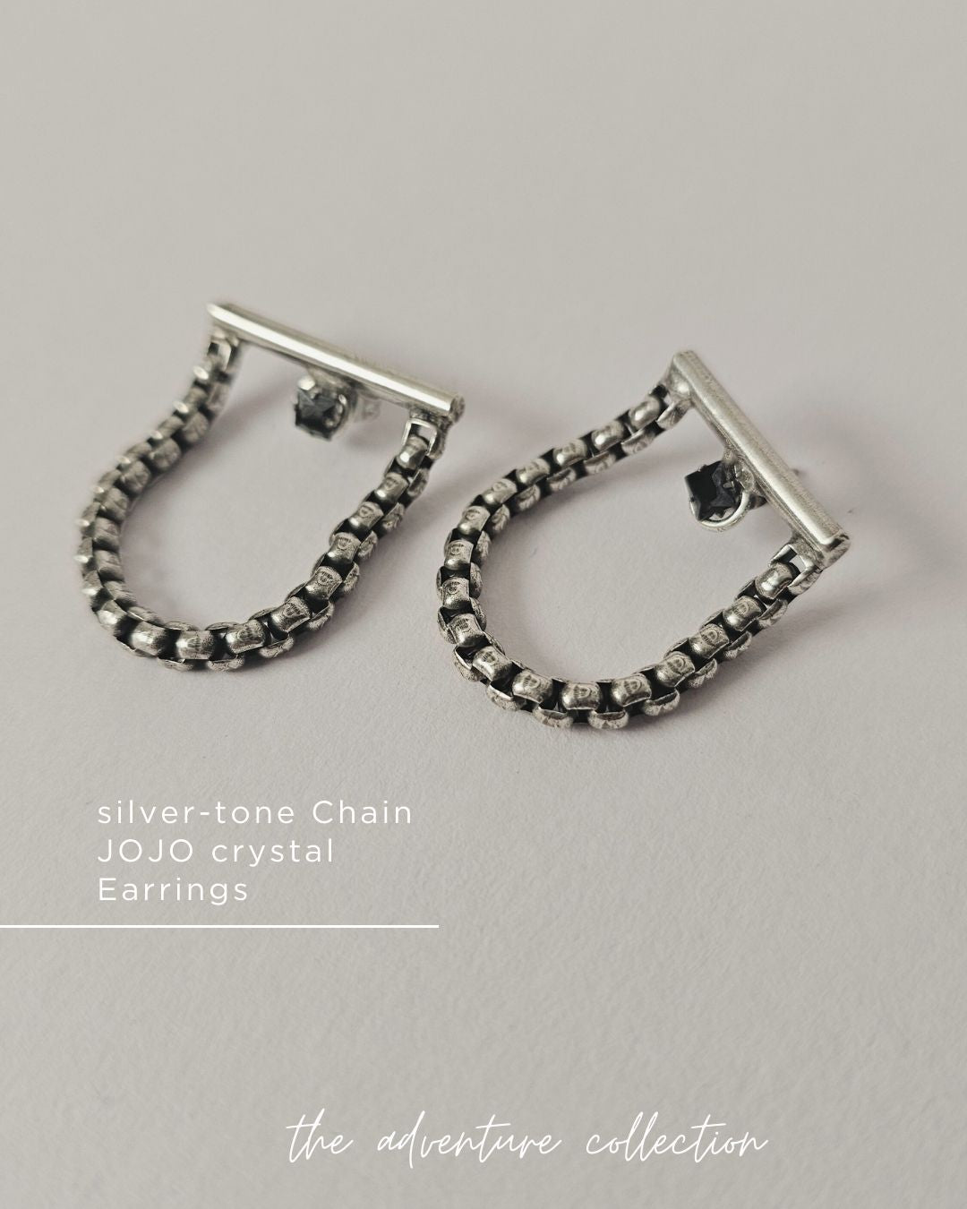 silver-tone Chain JOJO crystal Earrings