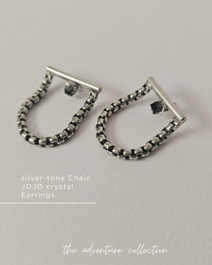 silver-tone Chain JOJO crystal Earrings