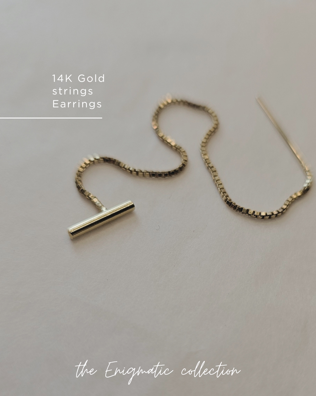 Solid Gold Threader Earring – Minimalist Elegance