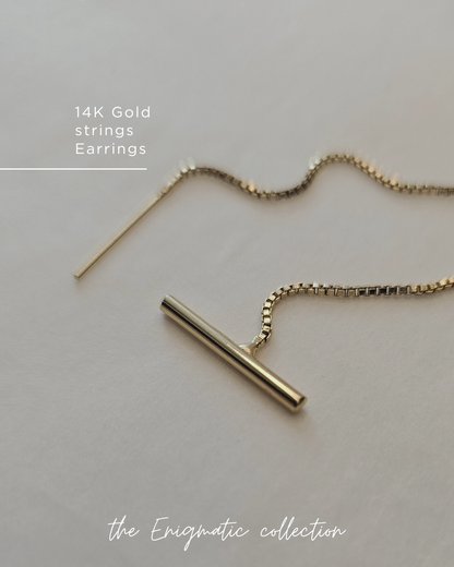 Solid Gold Threader Earring – Minimalist Elegance