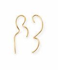 Angelina Earrings ANG-G461 on white, handmade gold-plated wire earrings, a curl and a wave, by OTILYAS