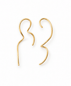 Angelina Earrings ANG-G461 on white, handmade gold-plated wire earrings, a curl and a wave, by OTILYAS