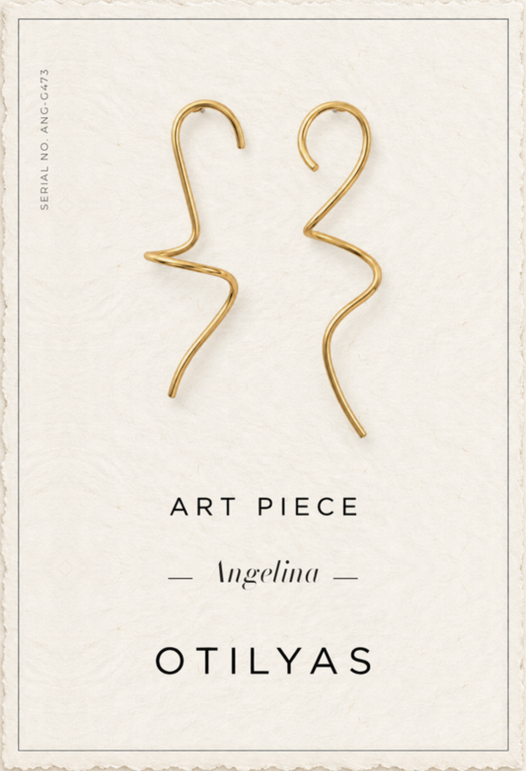 OTILYAS certificate, Art Piece Angelina, serial ANG-G473