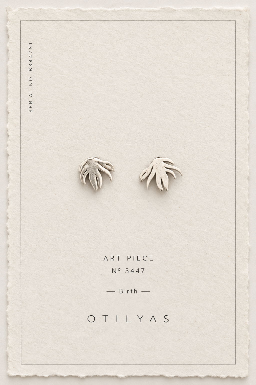 OTILYAS certificate, Birth Earrings Nº 3447, serial B3447S1