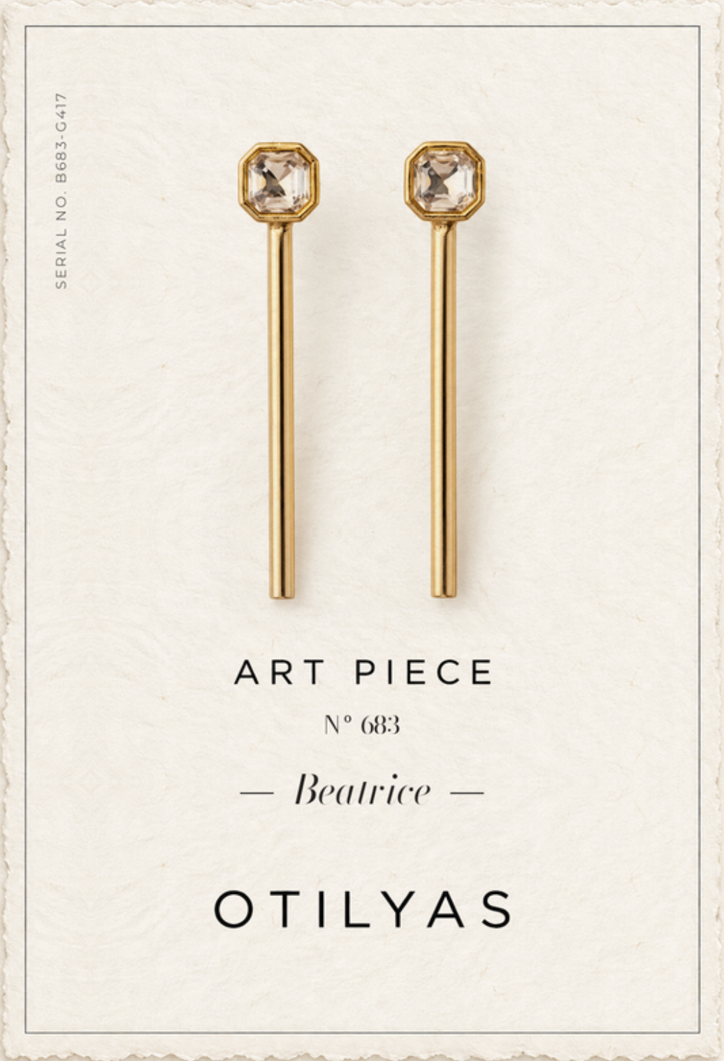 OTILYAS certificate, Art Piece Nº 683 Beatrice, serial B683-G417
