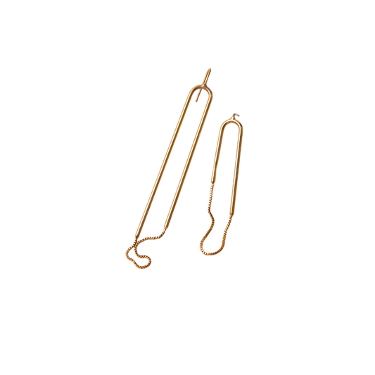 GOLDEN LINE ASYMMETRICAL EARRINGS