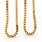 Emma Earrings Nº 9 (E9G202), close-up of the gold-plated box chain