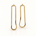 Emma Earrings Nº 9 (E9G203), handmade gold-plated paperclip earrings with box chain by OTILYAS