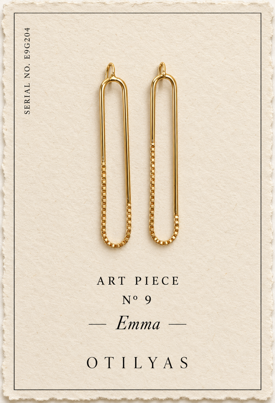 OTILYAS certificate, Art Piece Nº 9 Emma, serial E9G204