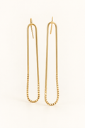 Emma Earrings Nº 9 (E9G205), handmade gold-plated paperclip earrings with box chain by OTILYAS