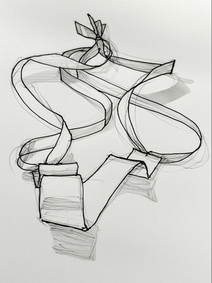 Sculptural Gold-Plated Ribbon Necklace – Bold & Artistic - made by order