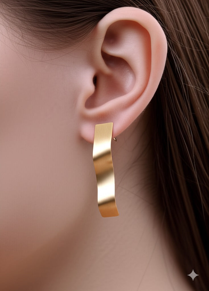 Gold Sculptural Twist Earrings – Dafnie Design - modular