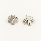 Birth Earrings Nº 3447, Sterling Silver, S1 Leaf Studs, handmade 925 sterling silver earrings by OTILYAS