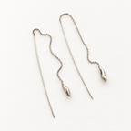 Birth Earrings Nº 3447, Sterling Silver, S3 Threader Drops, handmade 925 sterling silver earrings by OTILYAS