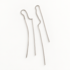 Birth Earrings Nº 3447, Sterling Silver, S4 Plain Bar Threaders, handmade 925 sterling silver earrings by OTILYAS