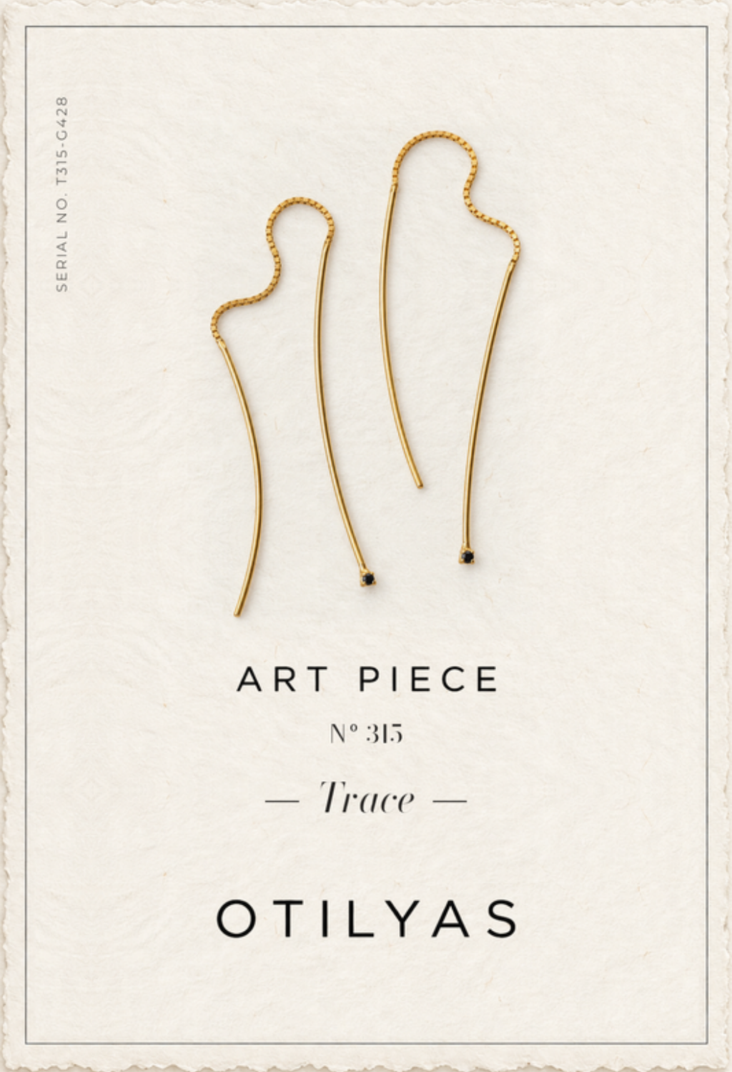 OTILYAS certificate, Art Piece Nº 315 Trace, serial T315-G428