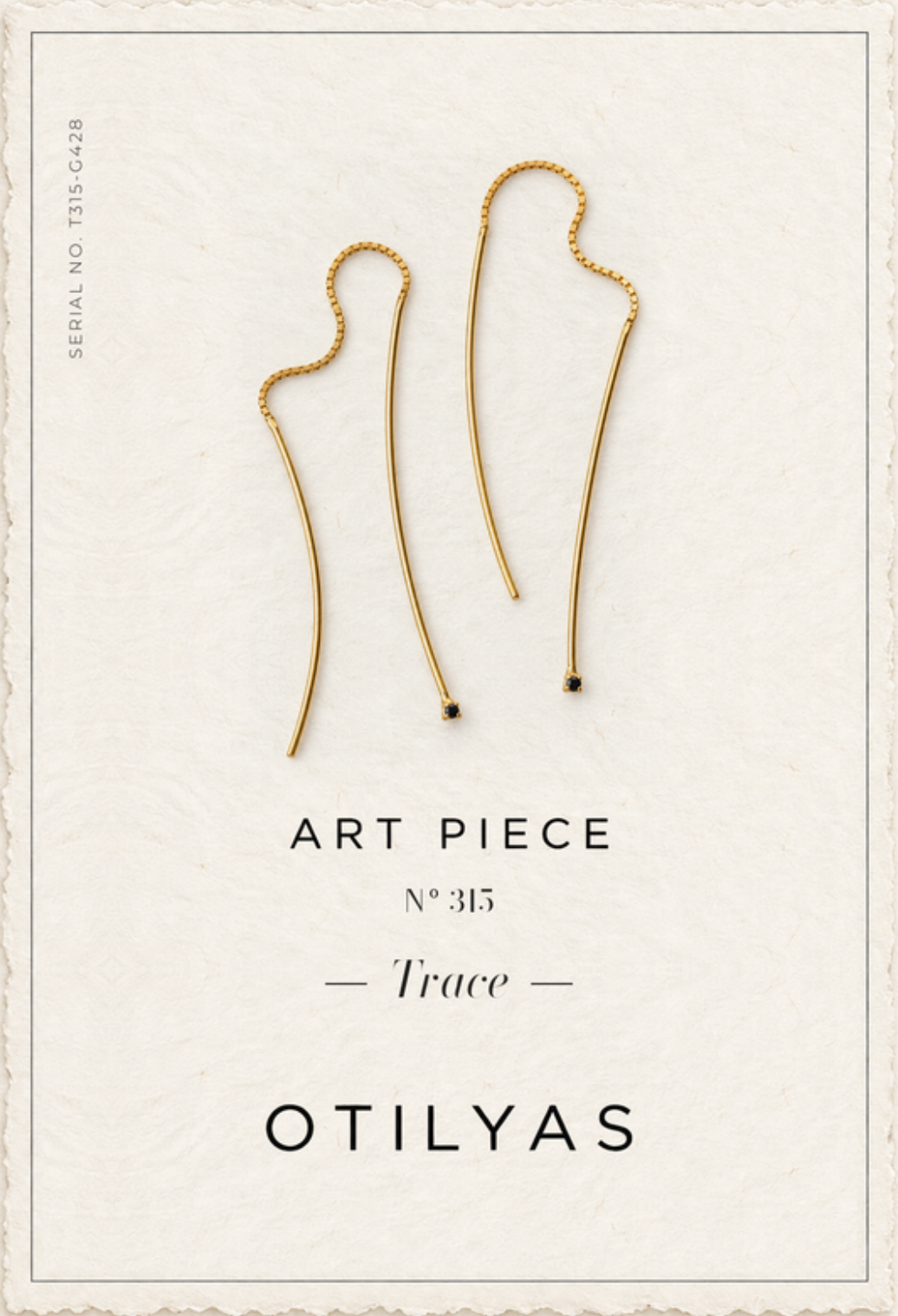 OTILYAS certificate, Art Piece Nº 315 Trace, serial T315-G428