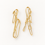 OTILYAS Elaine Earrings Nº 395 E395G4, tall gold layered-loop wire earrings