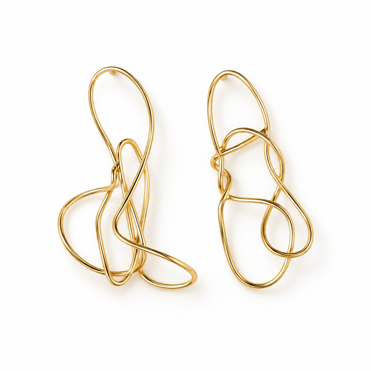 OTILYAS Elaine Earrings Nº 395 E395G9, gold open-loop wire earrings