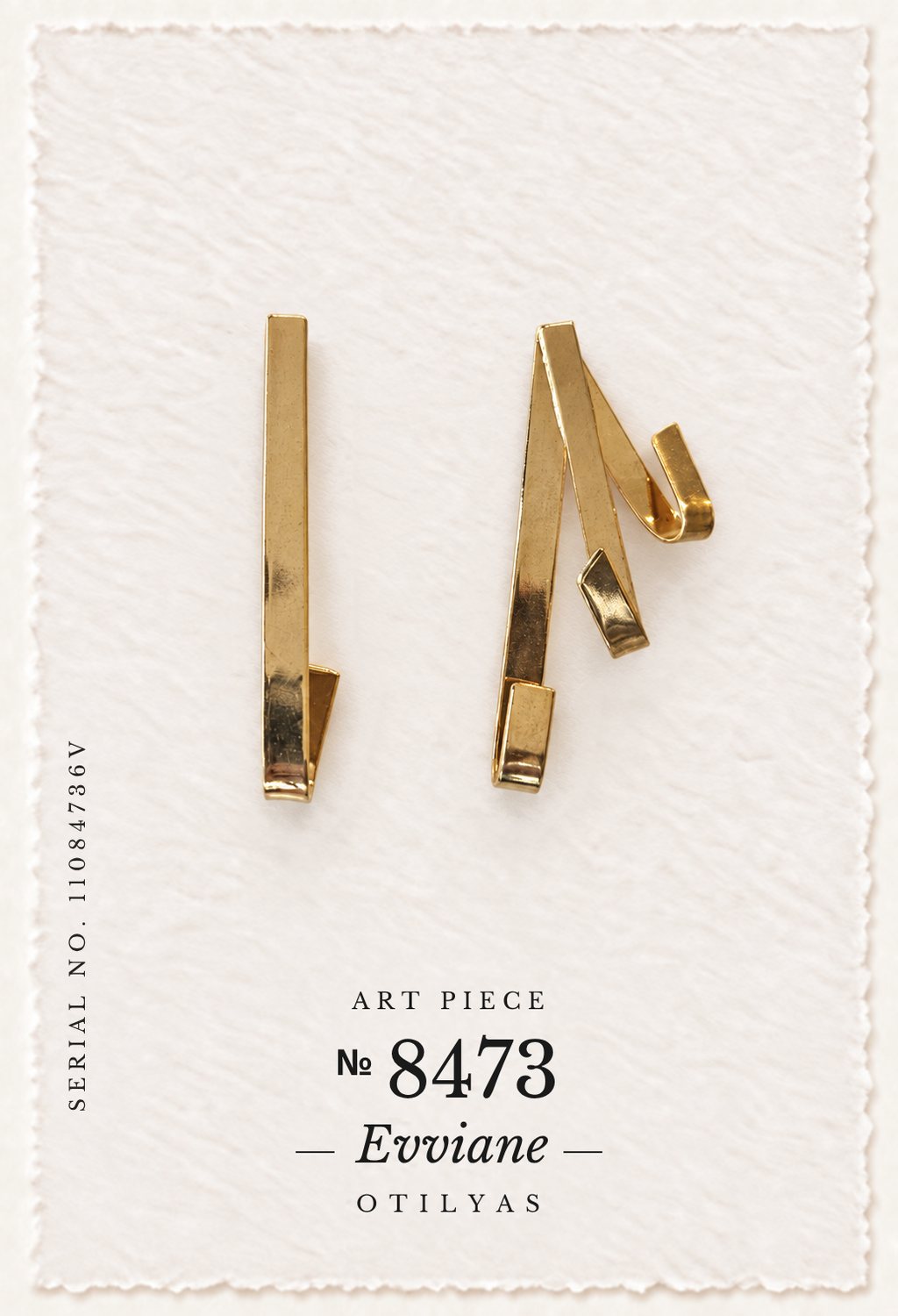 OTILYAS certificate, Evviane Earrings Nº 8473, serial 11084736V